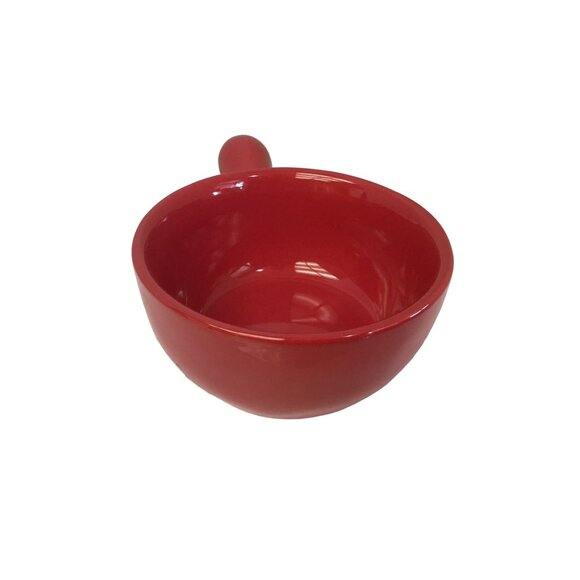 Rae Dunn by Magenta Red Soup Bowl with Handle Santa HO HO HO 5" x 3" Artisan Col - Picture 5 of 7